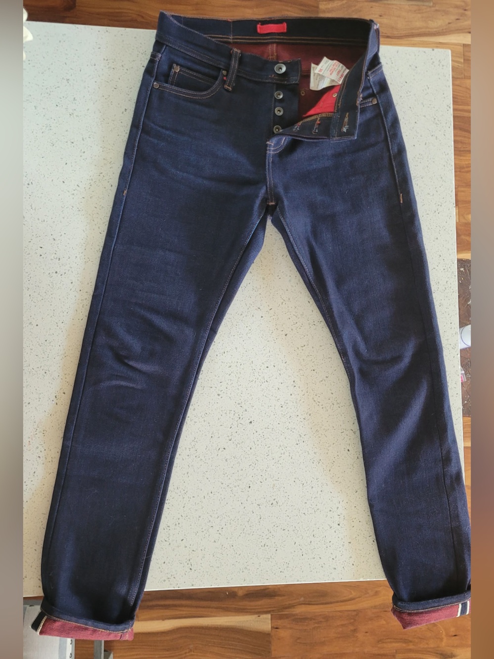 Unbranded brand 21 oz Selvedge Indigo x Red size 30 jeans